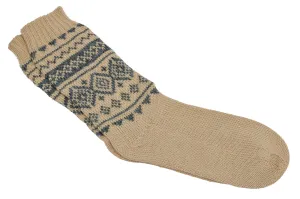 100% Alpaca Wool Casual Knit Socks (Desert Sand)