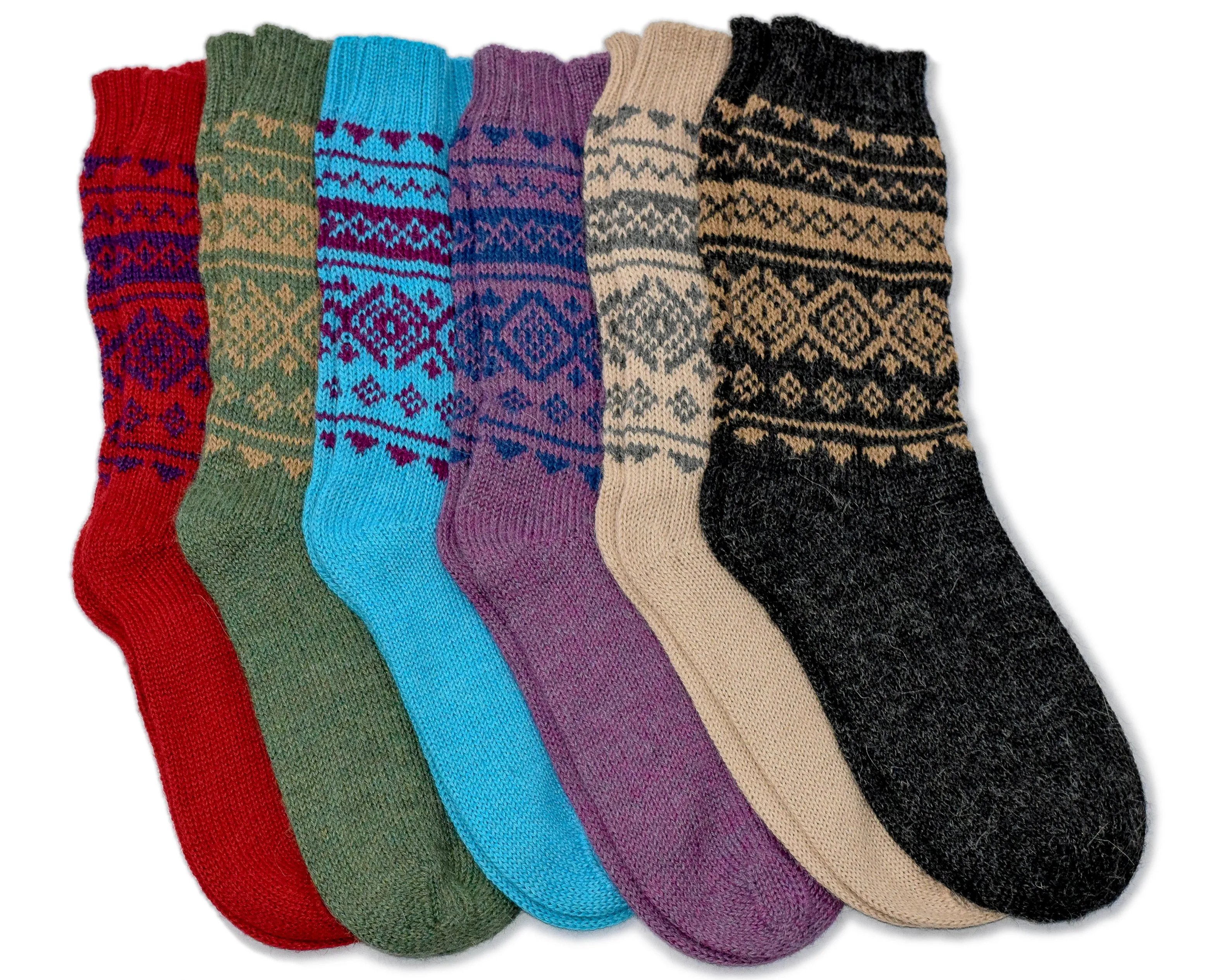 100% Alpaca Wool Casual Knit Socks (Desert Sand)