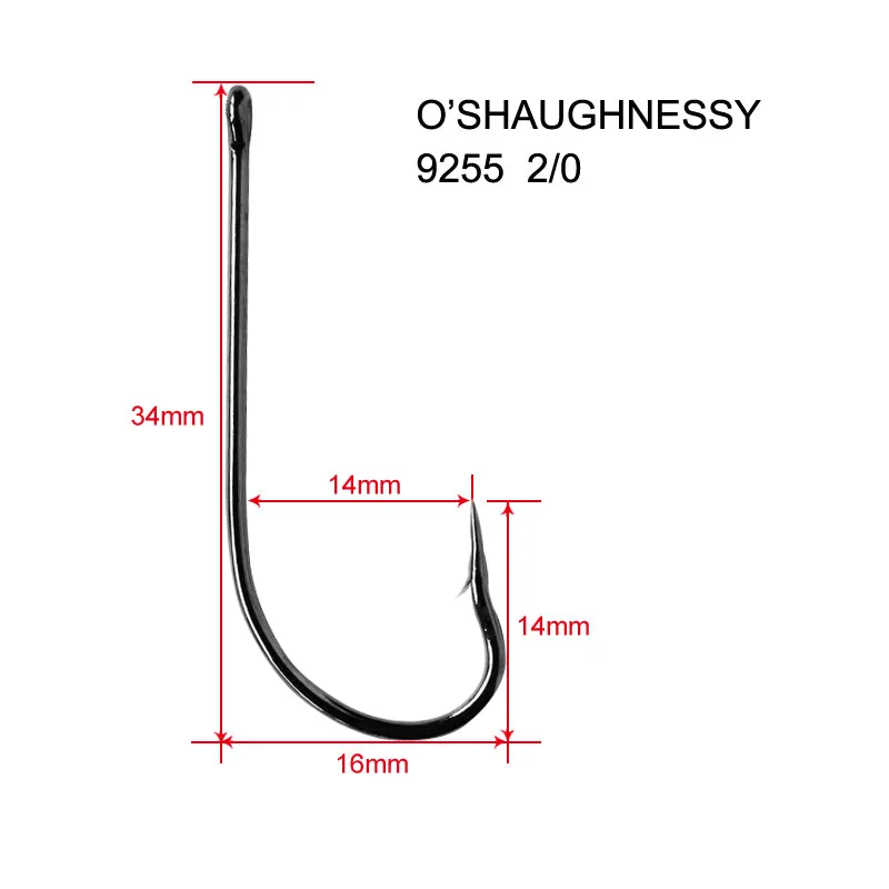 100 x #2/0 Chemically Sharpened O'Shaughnessy Hooks Fishing Tackle