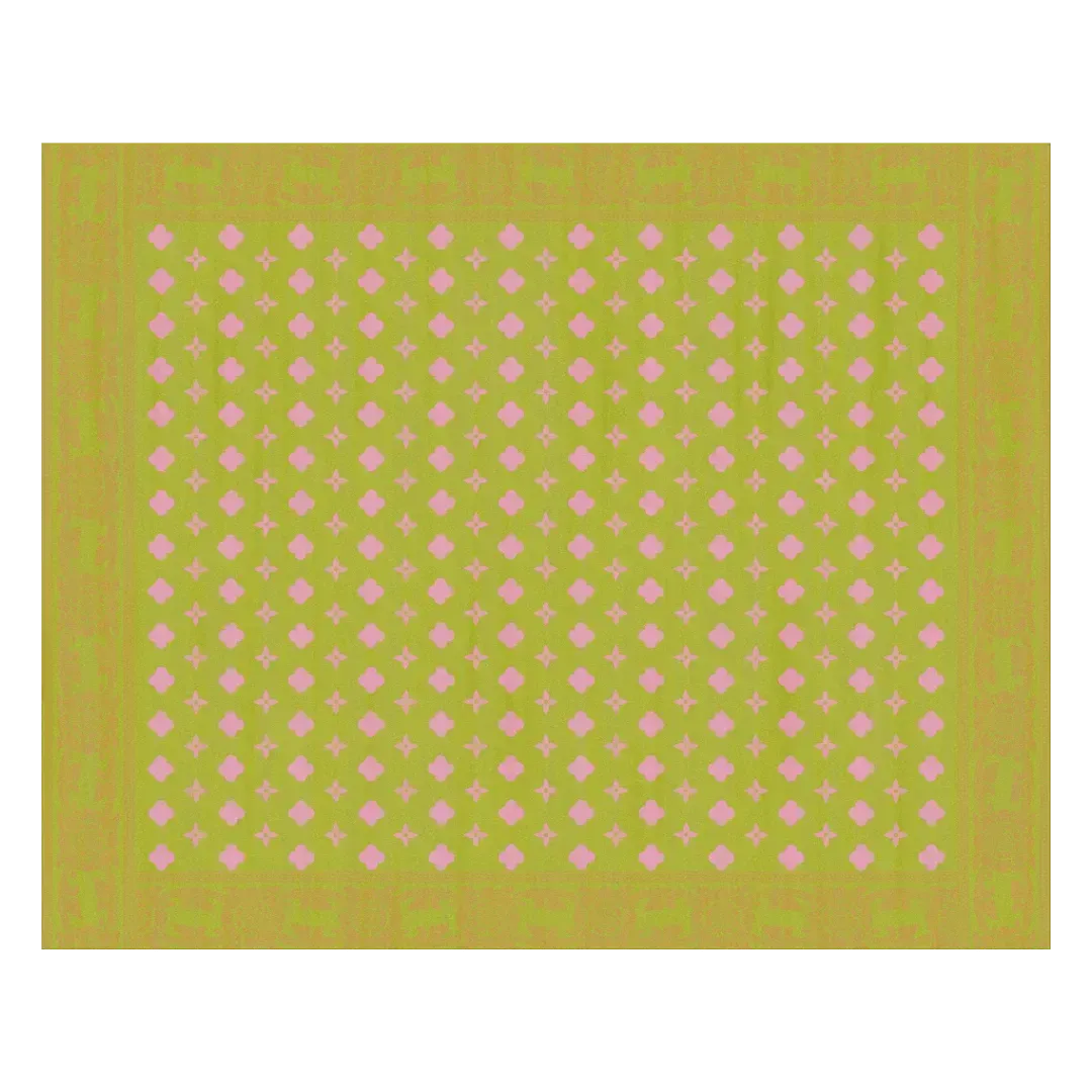 1001 Clover Stars Hand Tufted Rug - Floral Border