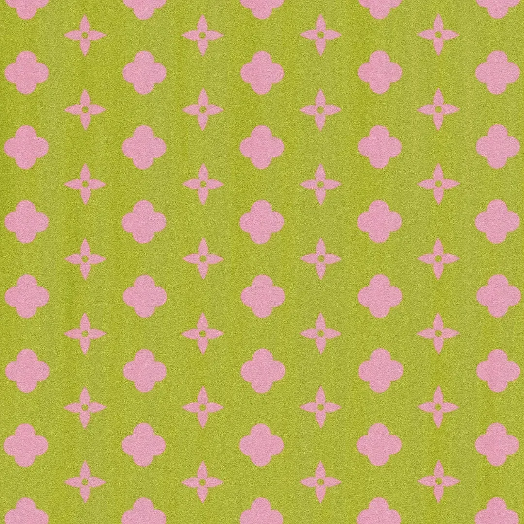 1001 Clover Stars Hand Tufted Rug - Floral Border