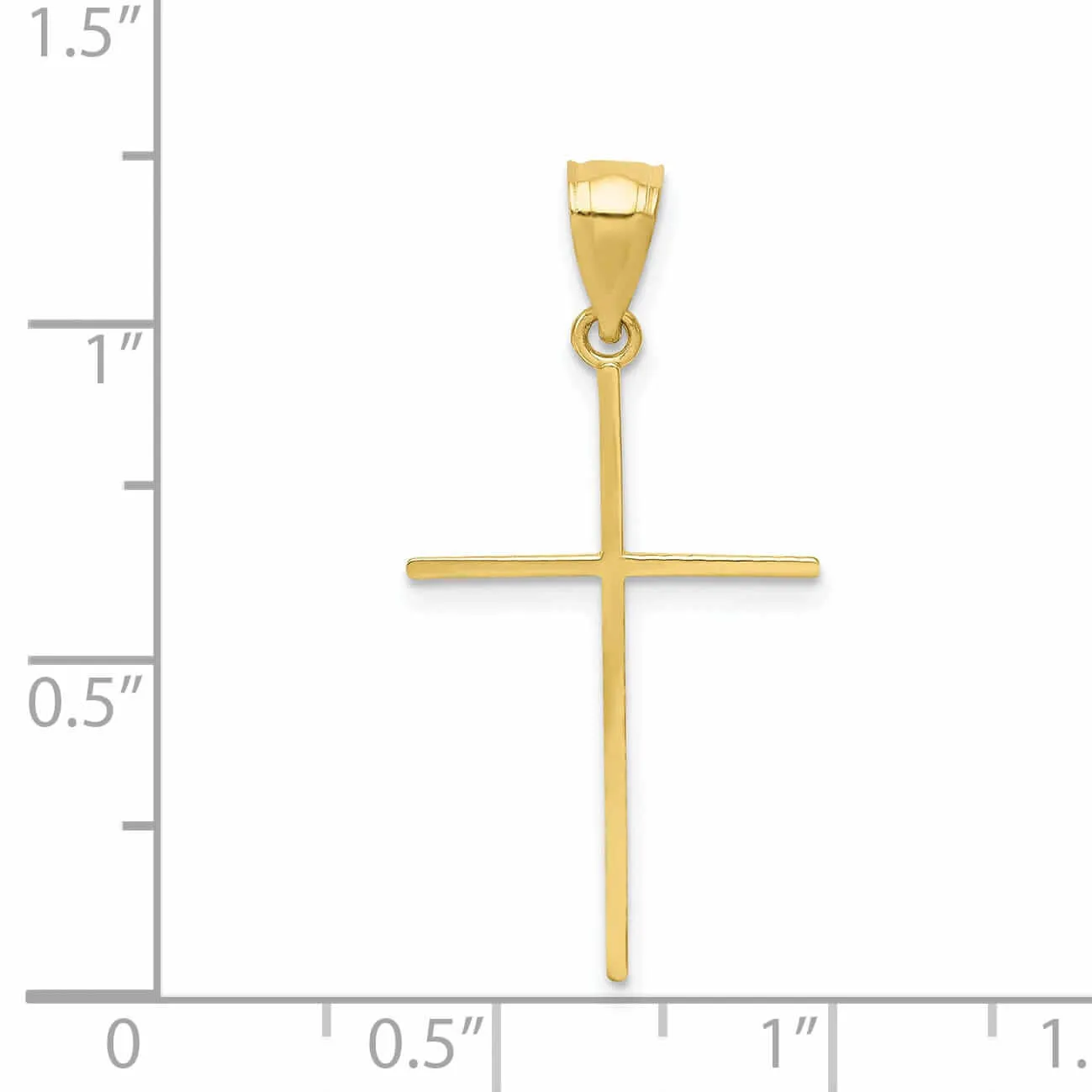 10k Yellow Gold Polished Cross Pendant