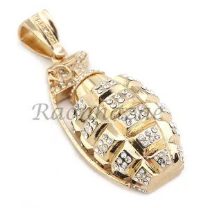 14K GOLD PT HAND GRENADE 18" TENNIS CHAIN 16" 30" CHOKER CUBAN CHAIN 23