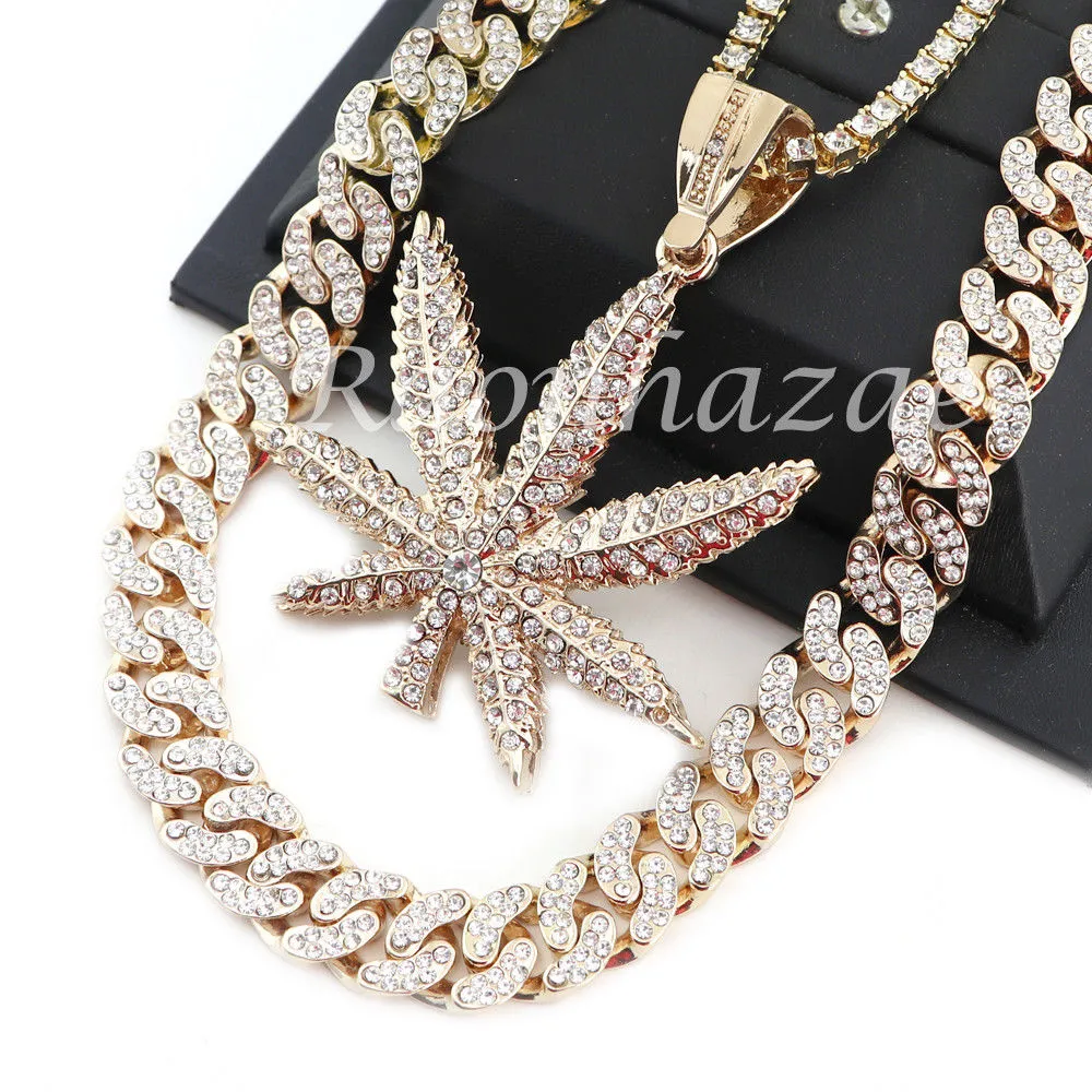 14K GOLD PT HAND GRENADE 18" TENNIS CHAIN 16" 30" CHOKER CUBAN CHAIN 24