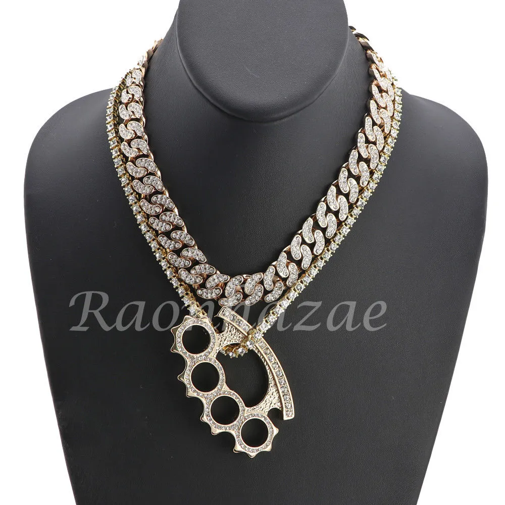 14K GOLD PT KNUCKLE 18" TENNIS CHAIN 16" 30" CHOKER CUBAN CHAIN S32G