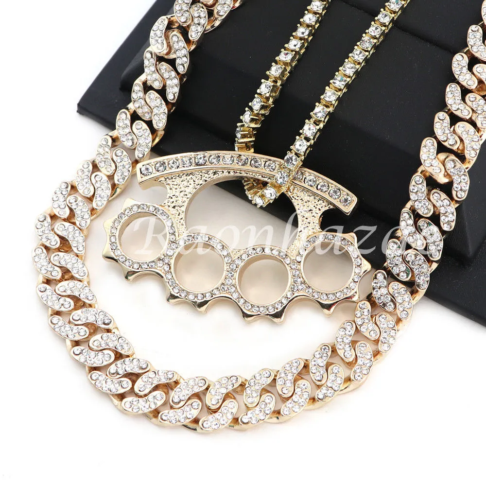 14K GOLD PT KNUCKLE 18" TENNIS CHAIN 16" 30" CHOKER CUBAN CHAIN S32G