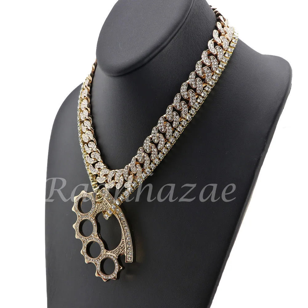 14K GOLD PT KNUCKLE 18" TENNIS CHAIN 16" 30" CHOKER CUBAN CHAIN S32G
