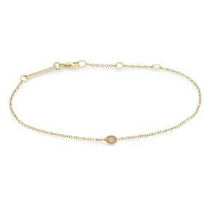 14k Itty Bitty Diamond Tennis Racket Bracelet