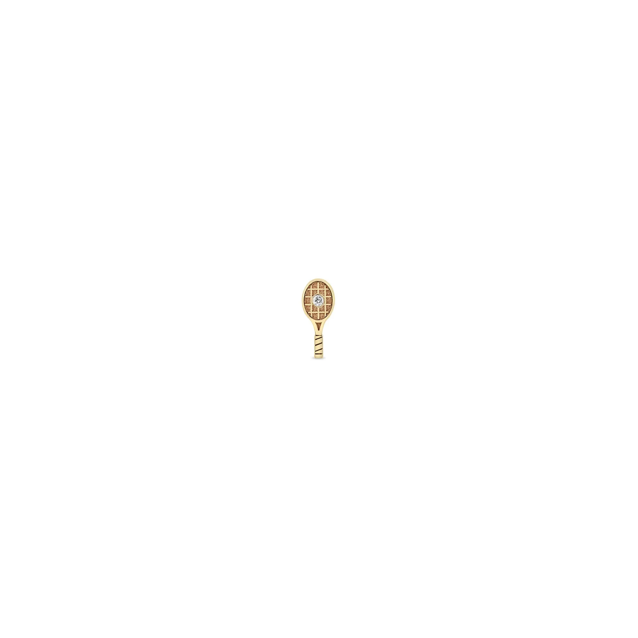 14k Itty Bitty Diamond Tennis Racket Stud
