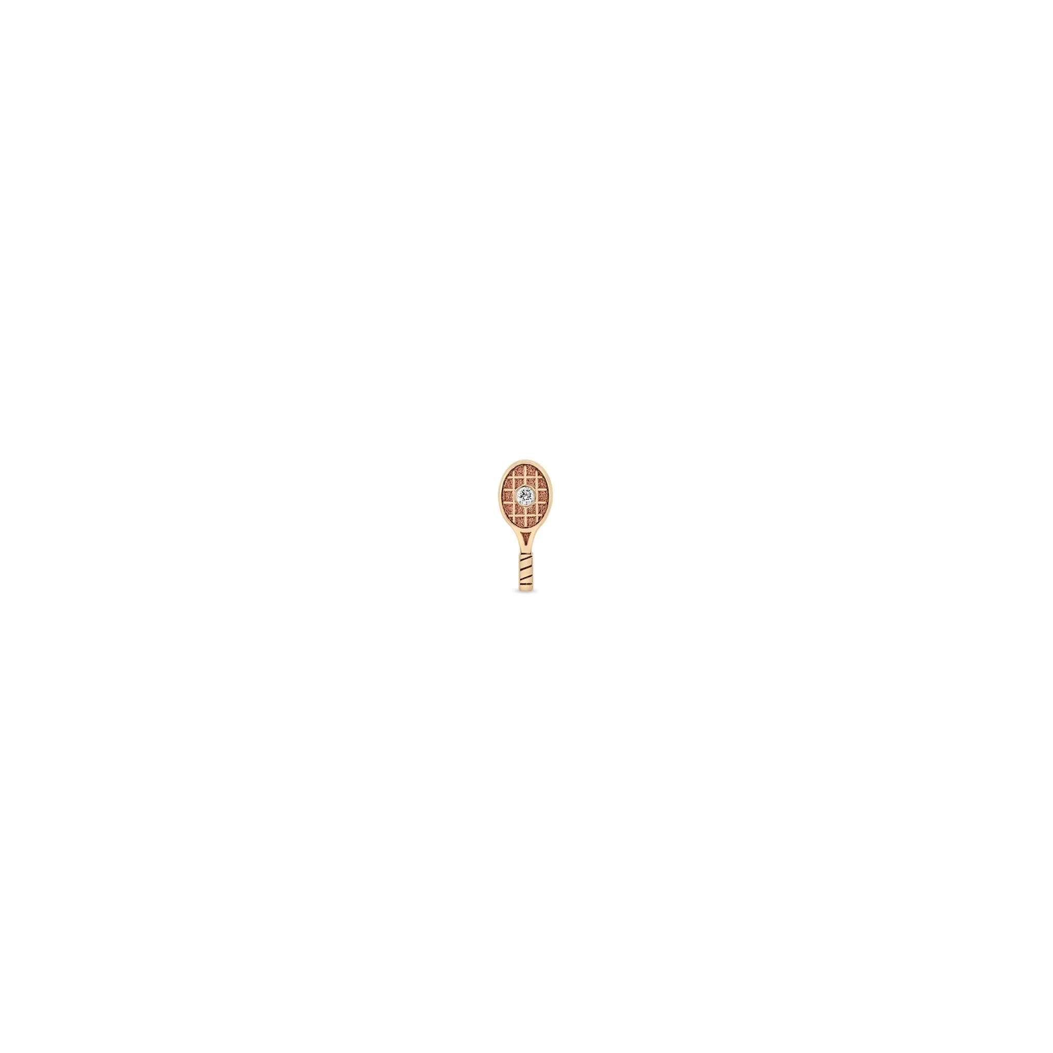 14k Itty Bitty Diamond Tennis Racket Stud