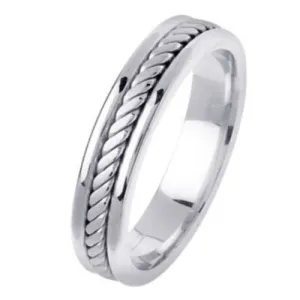 14K or 18K White Gold Hand Braided Cord Ring