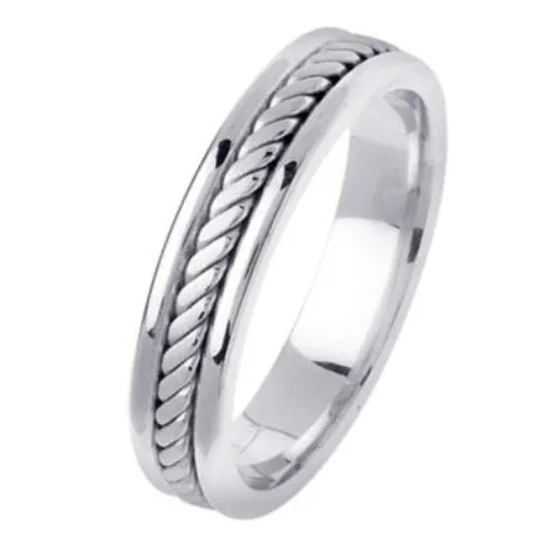 14K or 18K White Gold Hand Braided Cord Ring