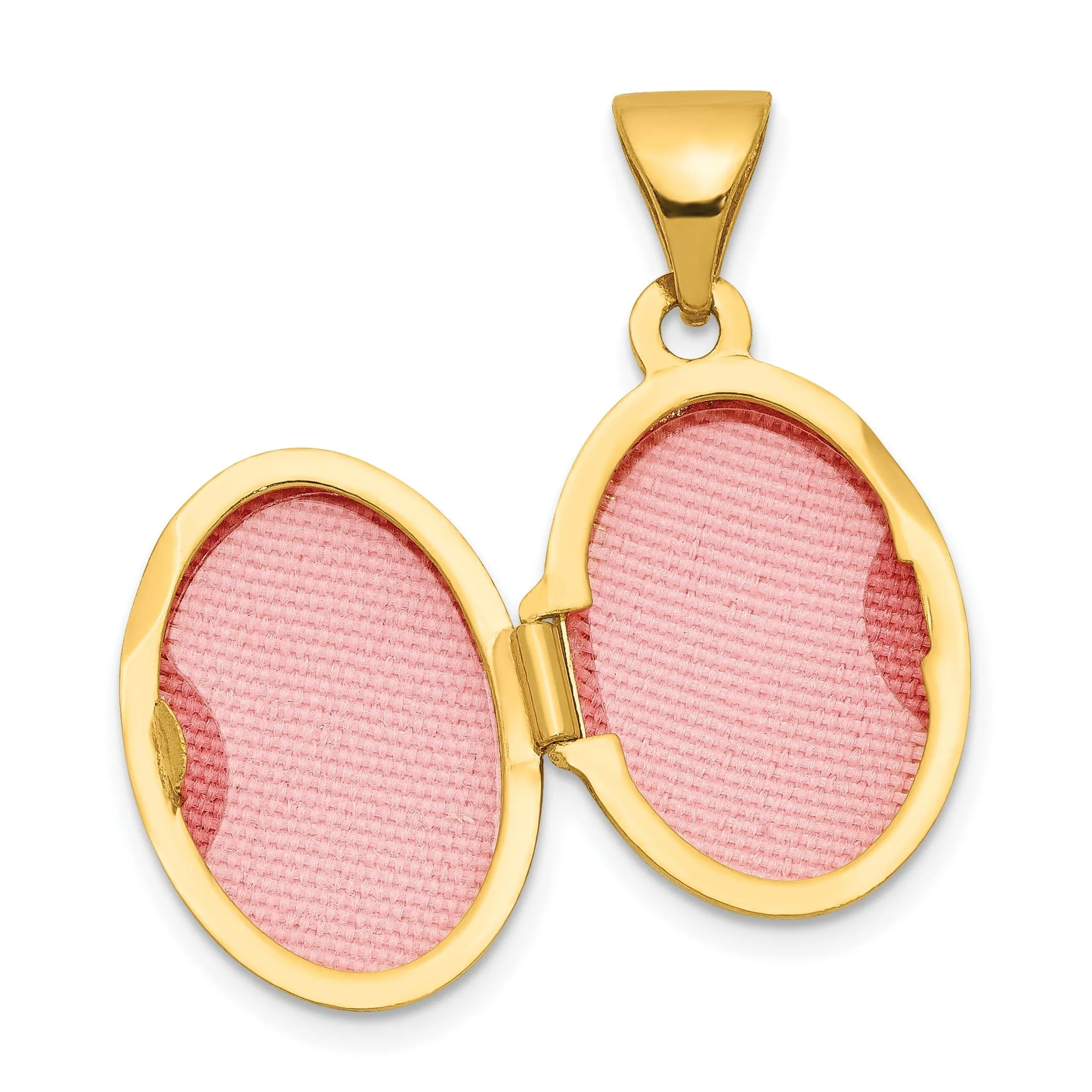 14k Yellow Gold Plain Polished Oval Locket