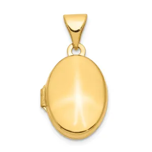 14k Yellow Gold Plain Polished Oval Locket