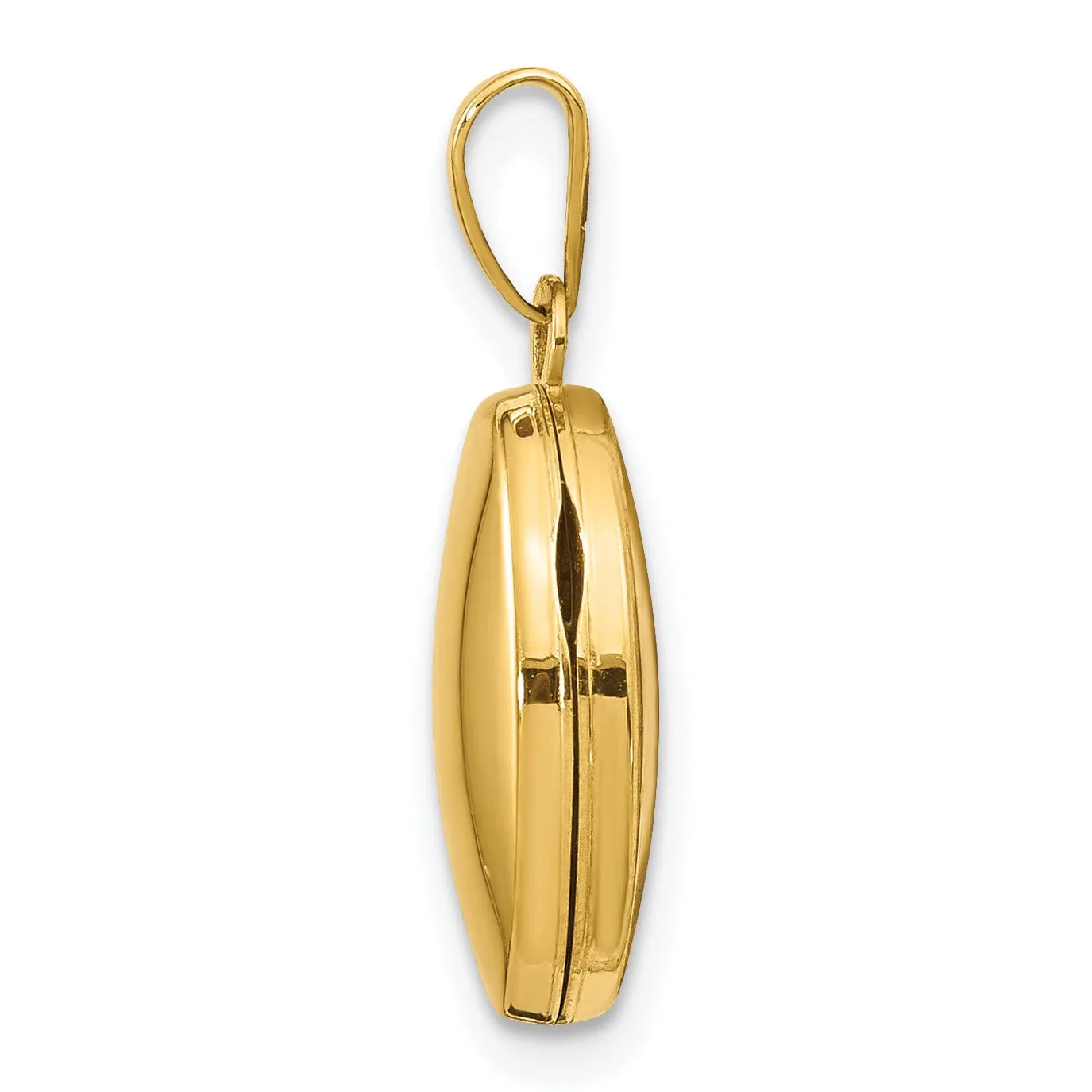 14k Yellow Gold Plain Polished Oval Locket