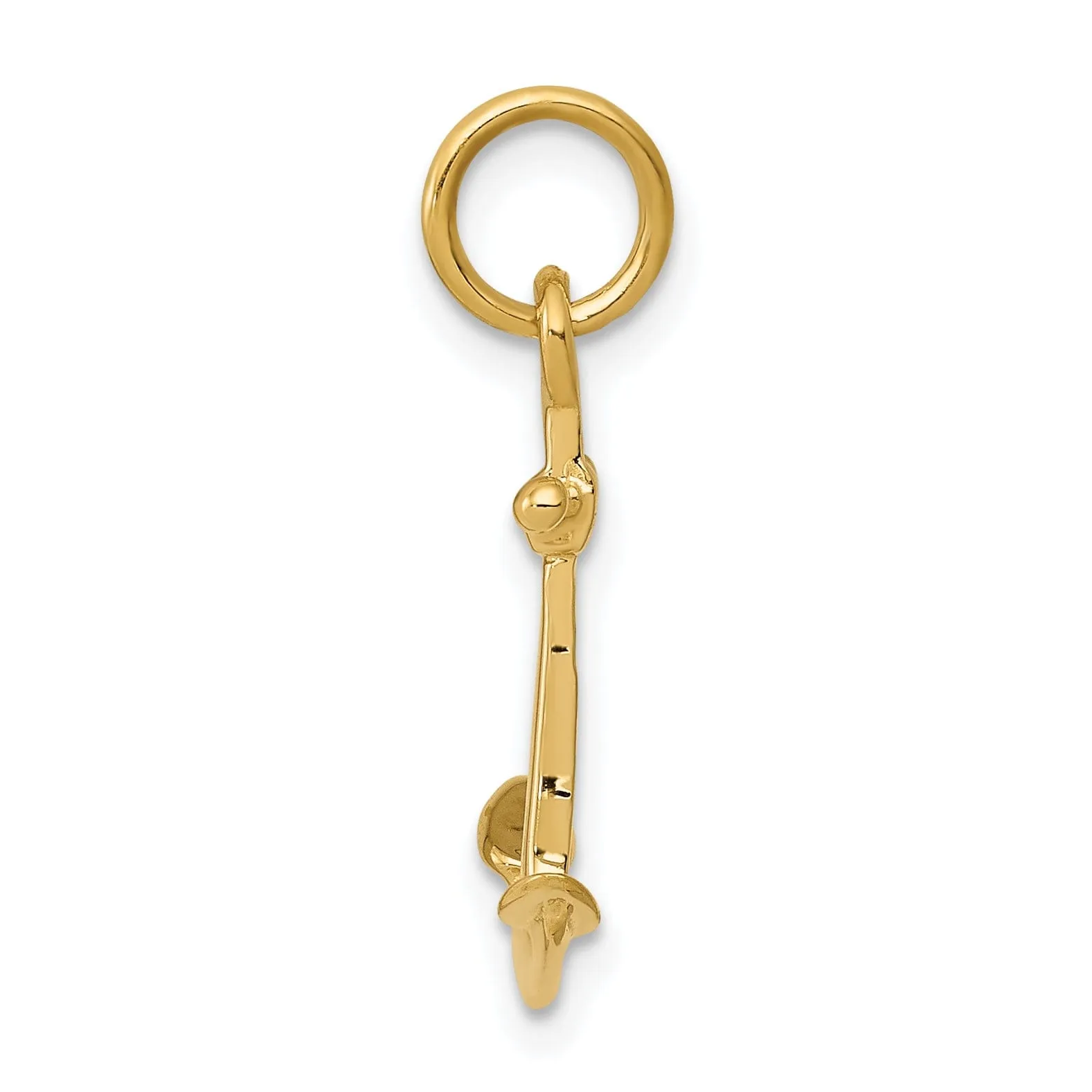 14k Yellow Gold Polished Finish Anchor Pendant