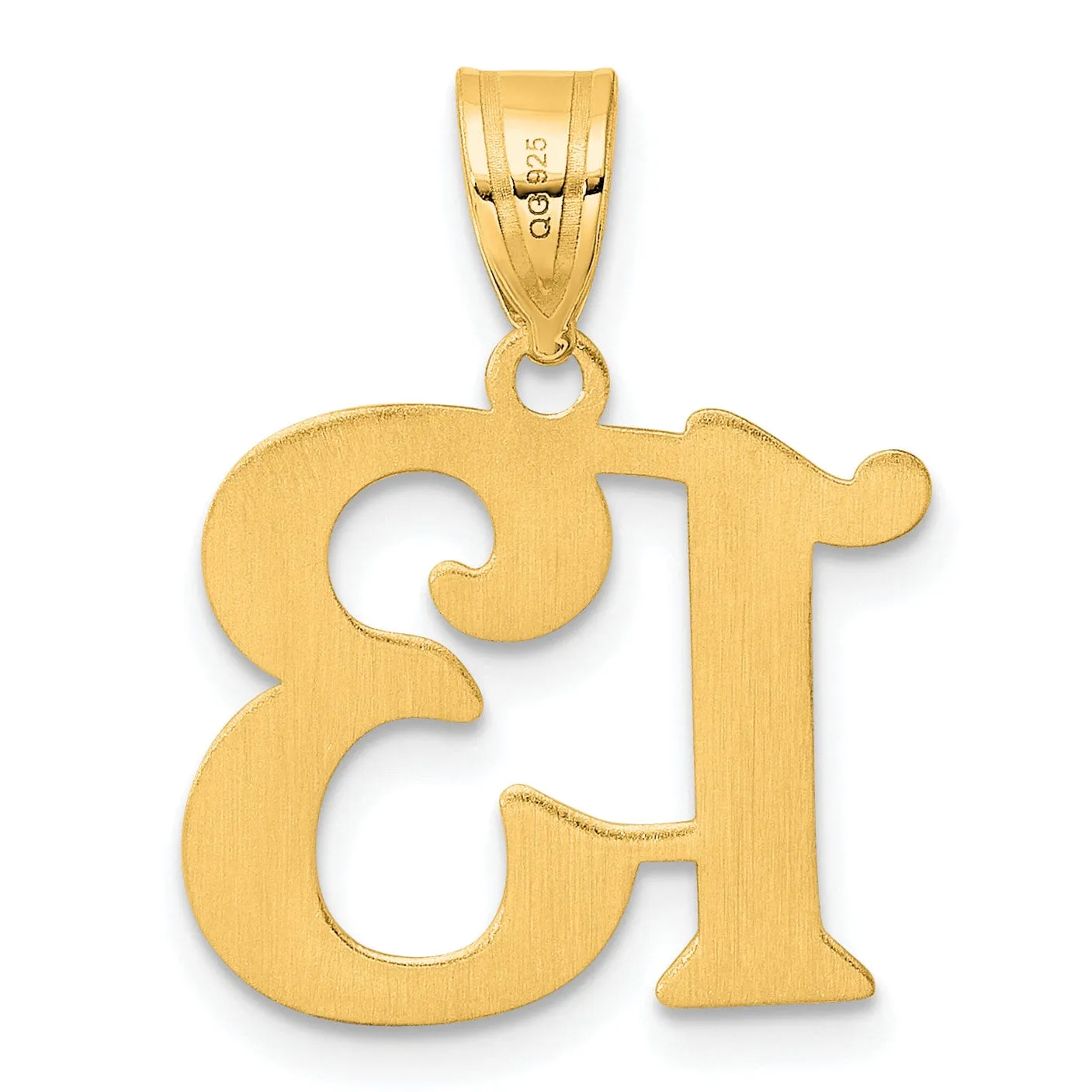 14k Yellow Gold Polished Finish Number 13 Charm Pendant