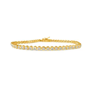 14KT Gold Diamond Lexie Bezel Set Tennis Bracelet