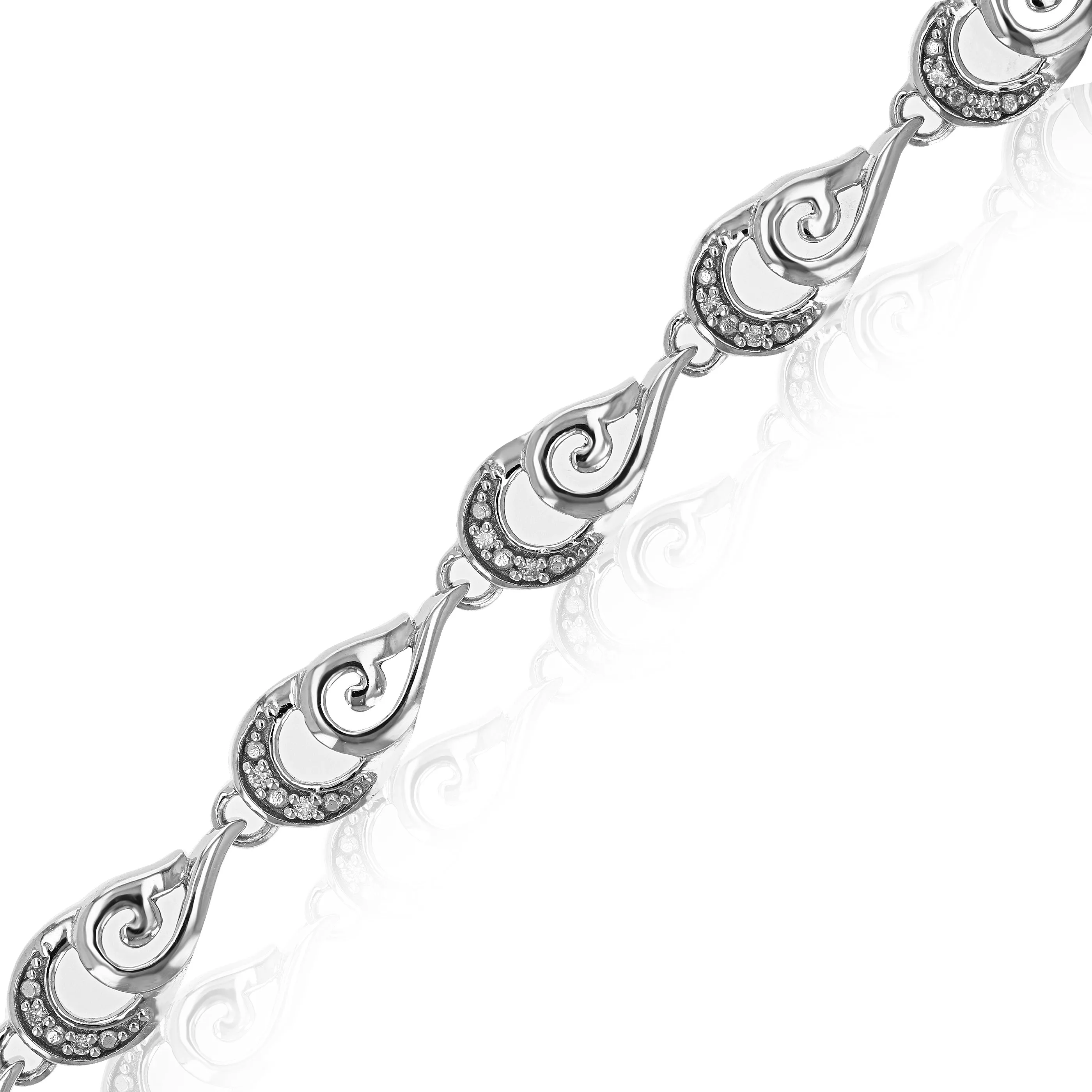 1/8 cttw Lab Grown Diamond Double Drop Tennis Bracelet in Silver