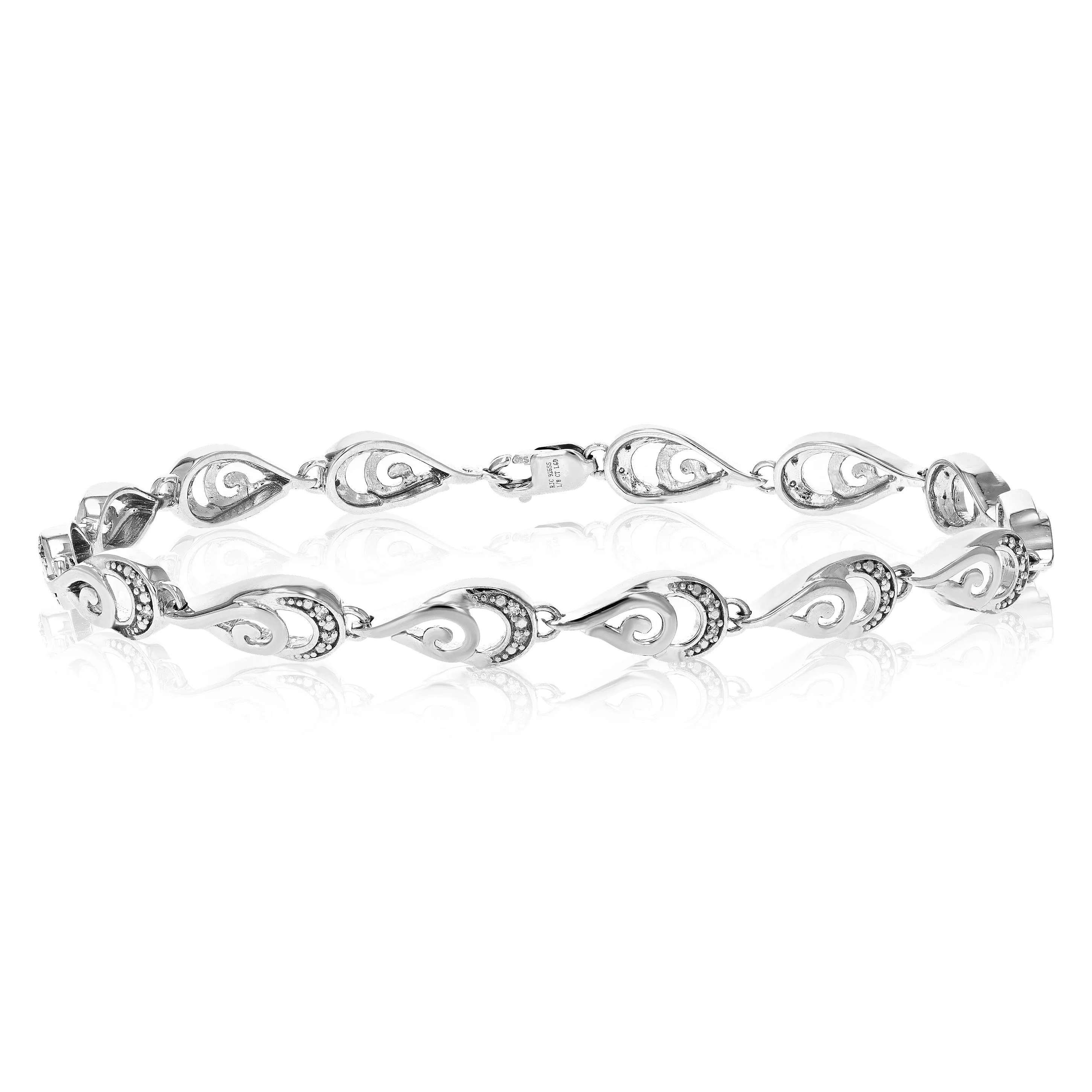 1/8 cttw Lab Grown Diamond Double Drop Tennis Bracelet in Silver