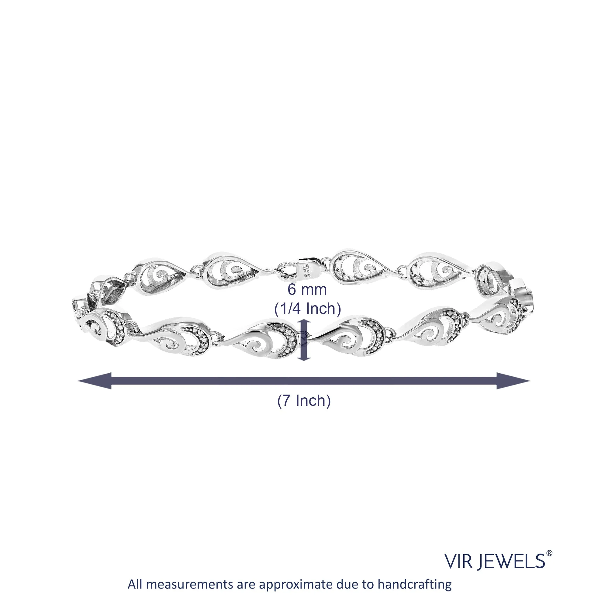1/8 cttw Lab Grown Diamond Double Drop Tennis Bracelet in Silver