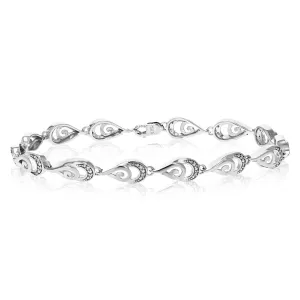 1/8 cttw Lab Grown Diamond Double Drop Tennis Bracelet in Silver