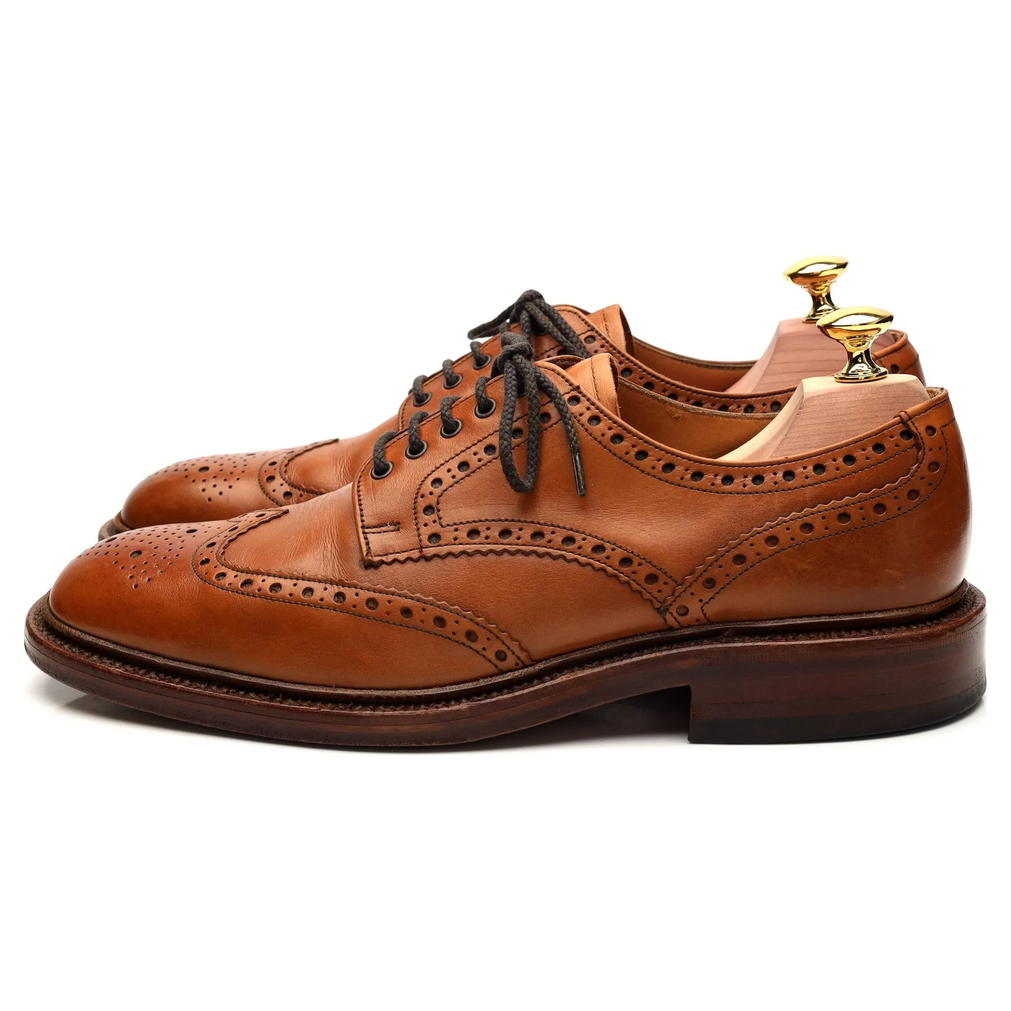 1880 'Chester 2' Tan Brown Leather Derby Brogues UK 7.5 F