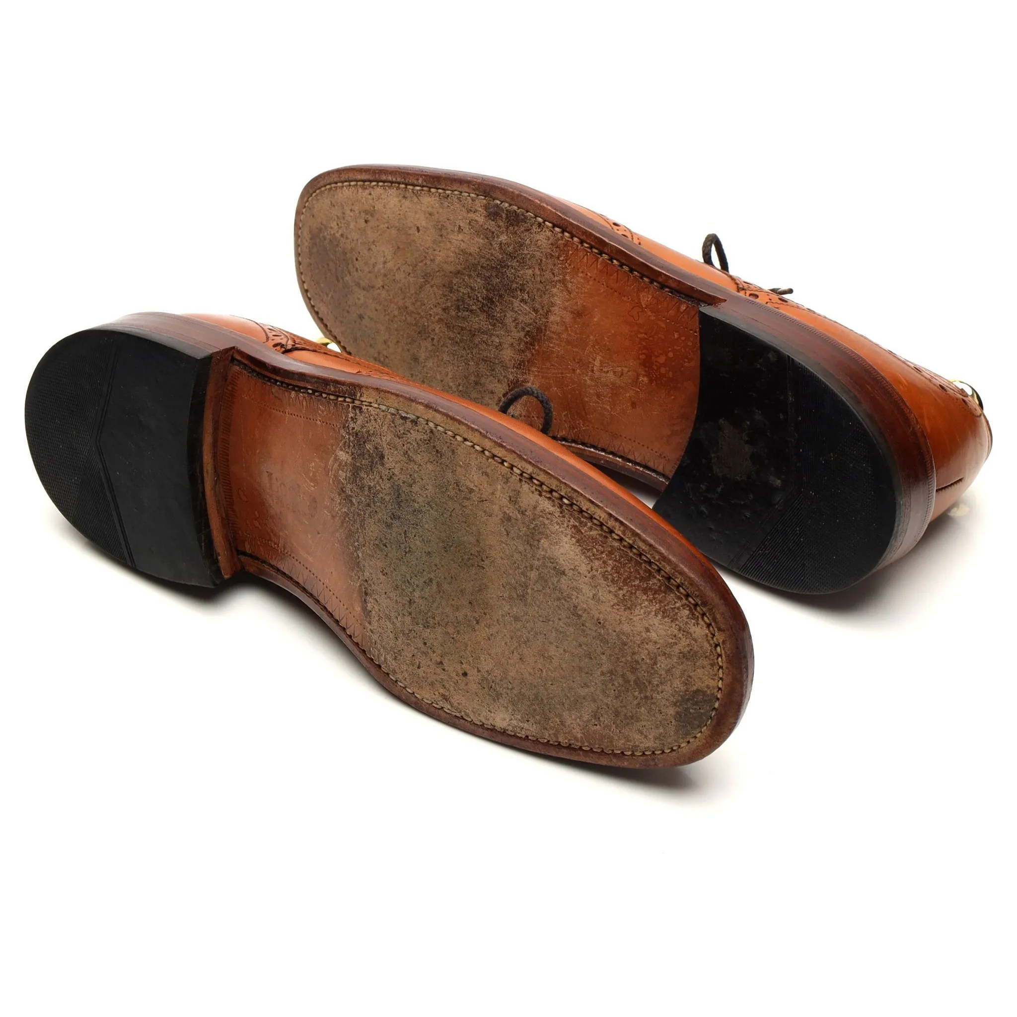 1880 'Chester 2' Tan Brown Leather Derby Brogues UK 7.5 F
