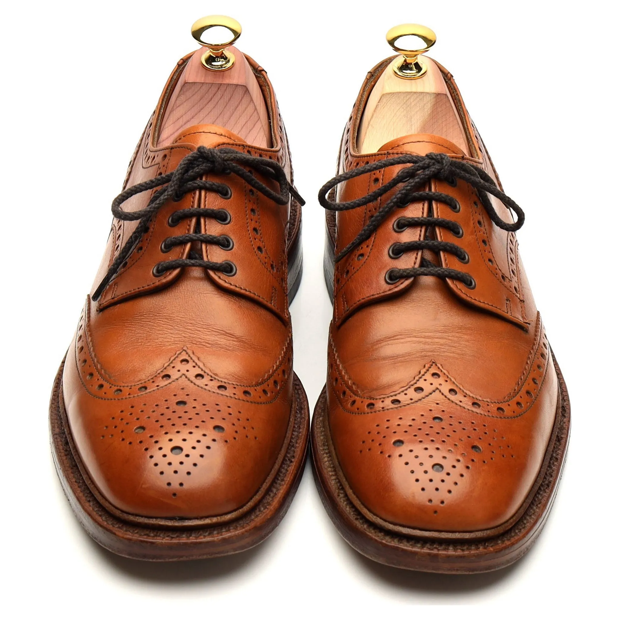1880 'Chester 2' Tan Brown Leather Derby Brogues UK 7.5 F