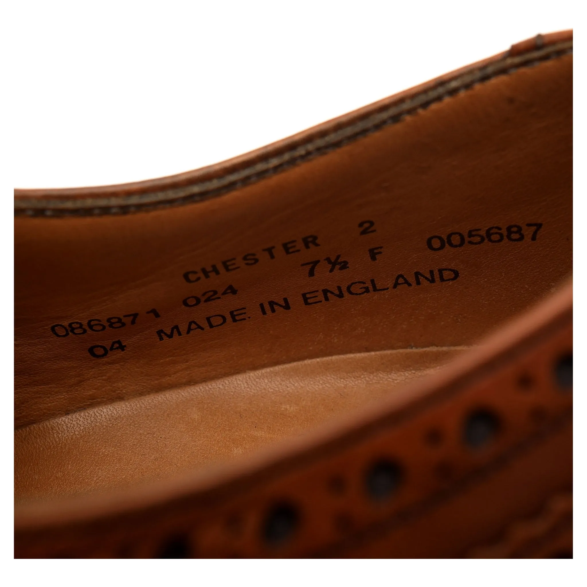 1880 'Chester 2' Tan Brown Leather Derby Brogues UK 7.5 F