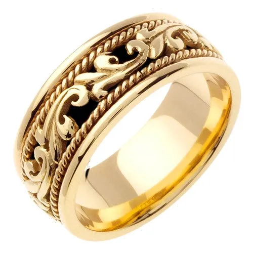 18K Rose and Yellow/Black Paisley Celtic Hand Braided