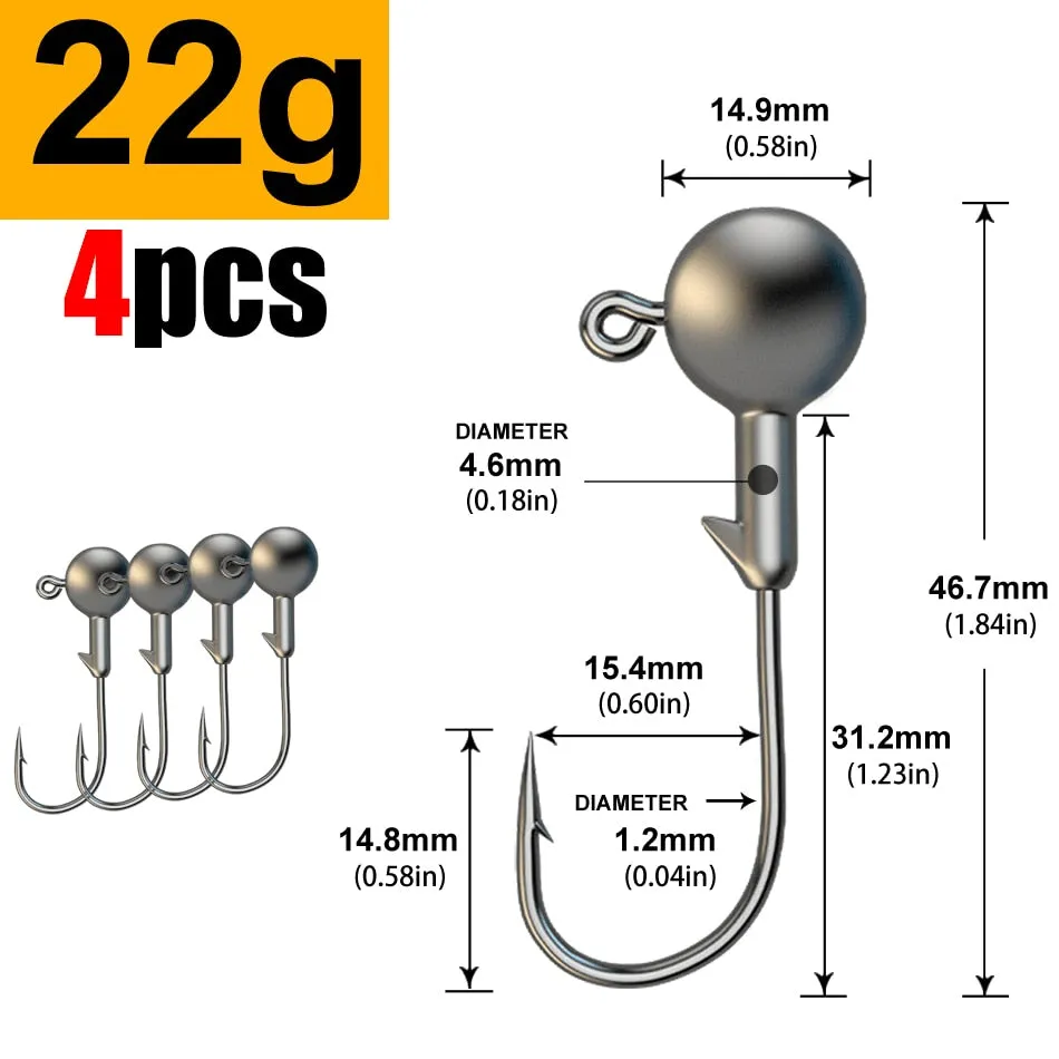 1g 2g 3g 4g 5g 10g 20g 22g 25g 28g Jig head fishing hook lure for soft bait