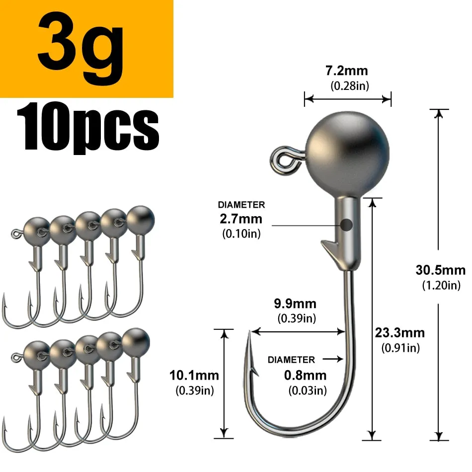 1g 2g 3g 4g 5g 10g 20g 22g 25g 28g Jig head fishing hook lure for soft bait