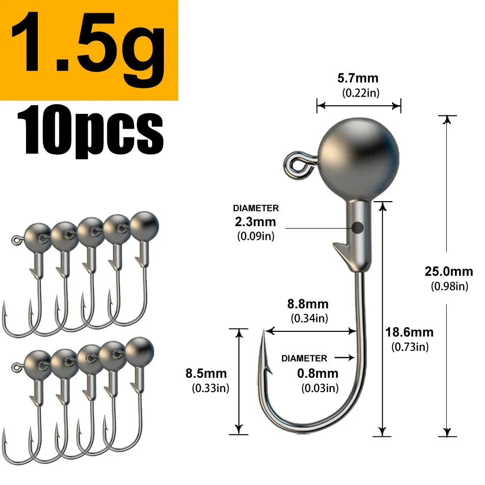 1g 2g 3g 4g 5g 10g 20g 22g 25g 28g Jig head fishing hook lure for soft bait