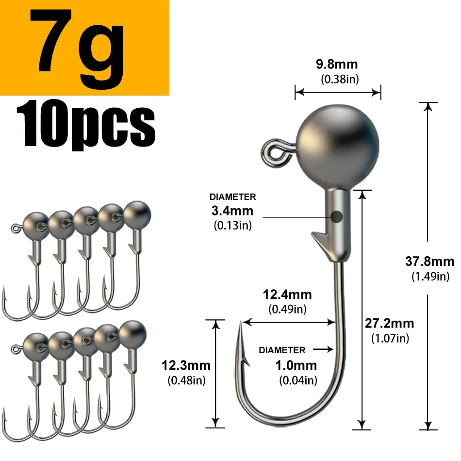 1g 2g 3g 4g 5g 10g 20g 22g 25g 28g Jig head fishing hook lure for soft bait