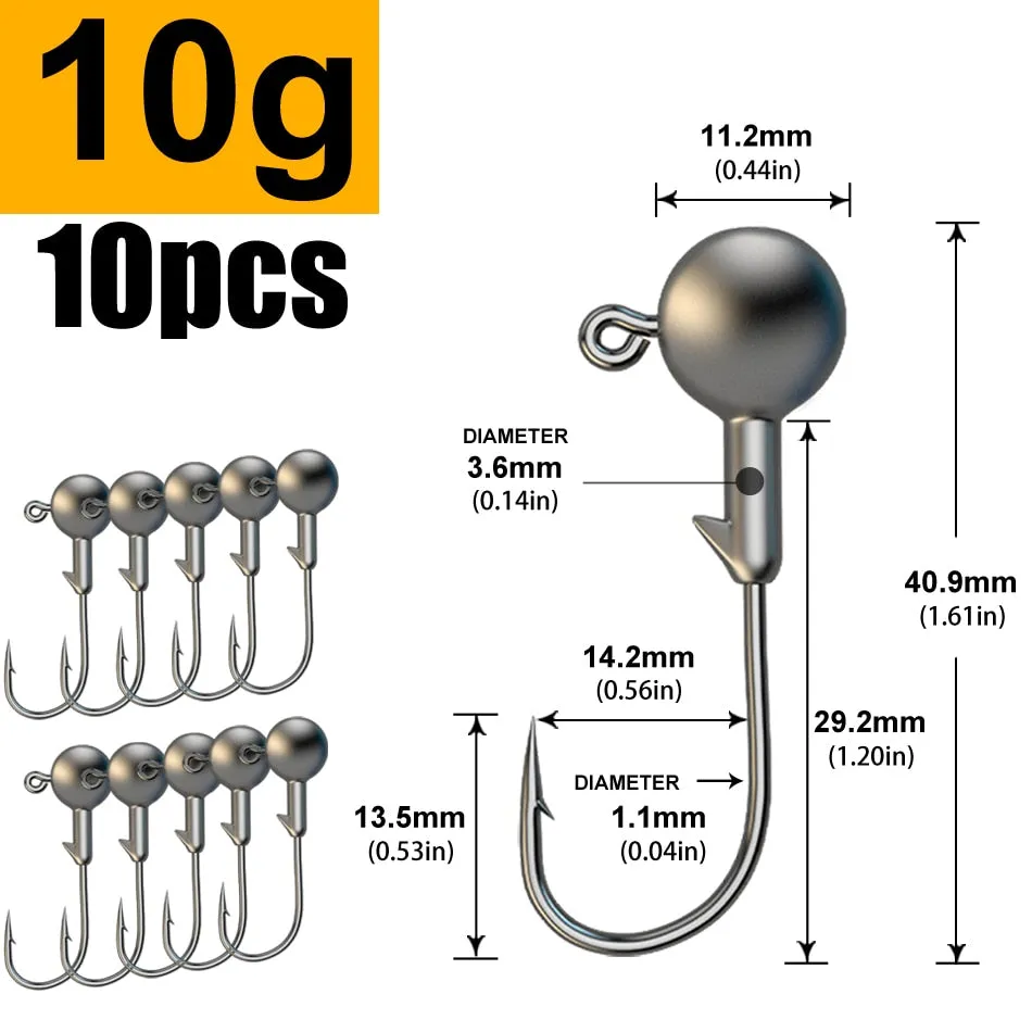 1g 2g 3g 4g 5g 10g 20g 22g 25g 28g Jig head fishing hook lure for soft bait