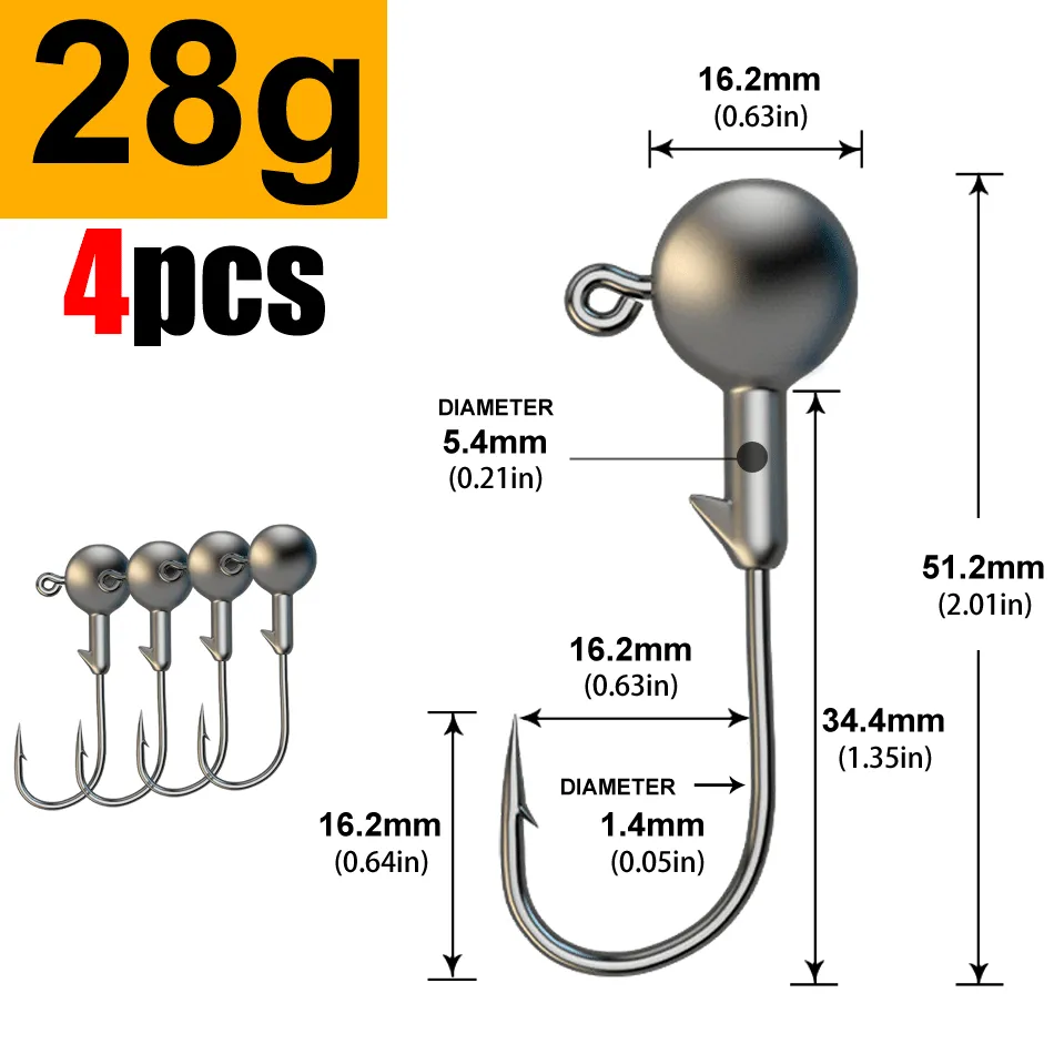 1g 2g 3g 4g 5g 10g 20g 22g 25g 28g Jig head fishing hook lure for soft bait