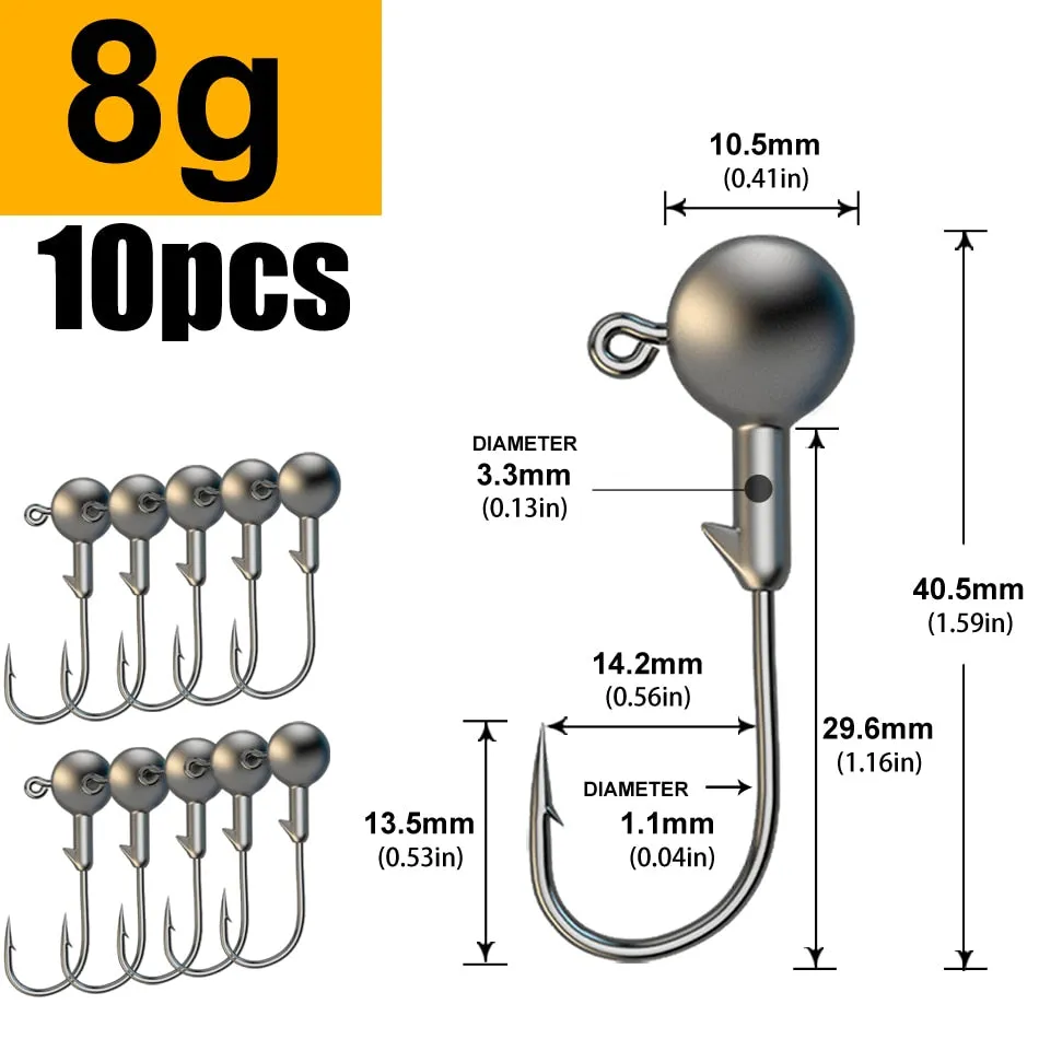 1g 2g 3g 4g 5g 10g 20g 22g 25g 28g Jig head fishing hook lure for soft bait