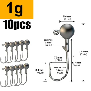 1g 2g 3g 4g 5g 10g 20g 22g 25g 28g Jig head fishing hook lure for soft bait