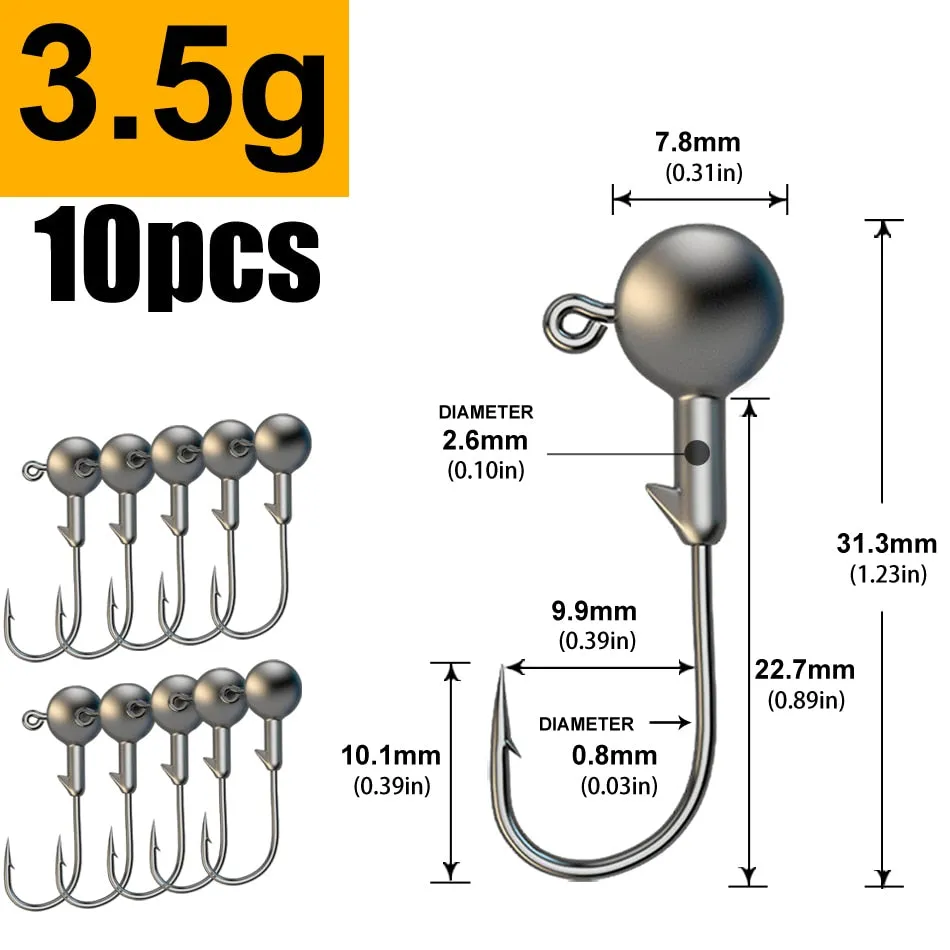 1g 2g 3g 4g 5g 10g 20g 22g 25g 28g Jig head fishing hook lure for soft bait