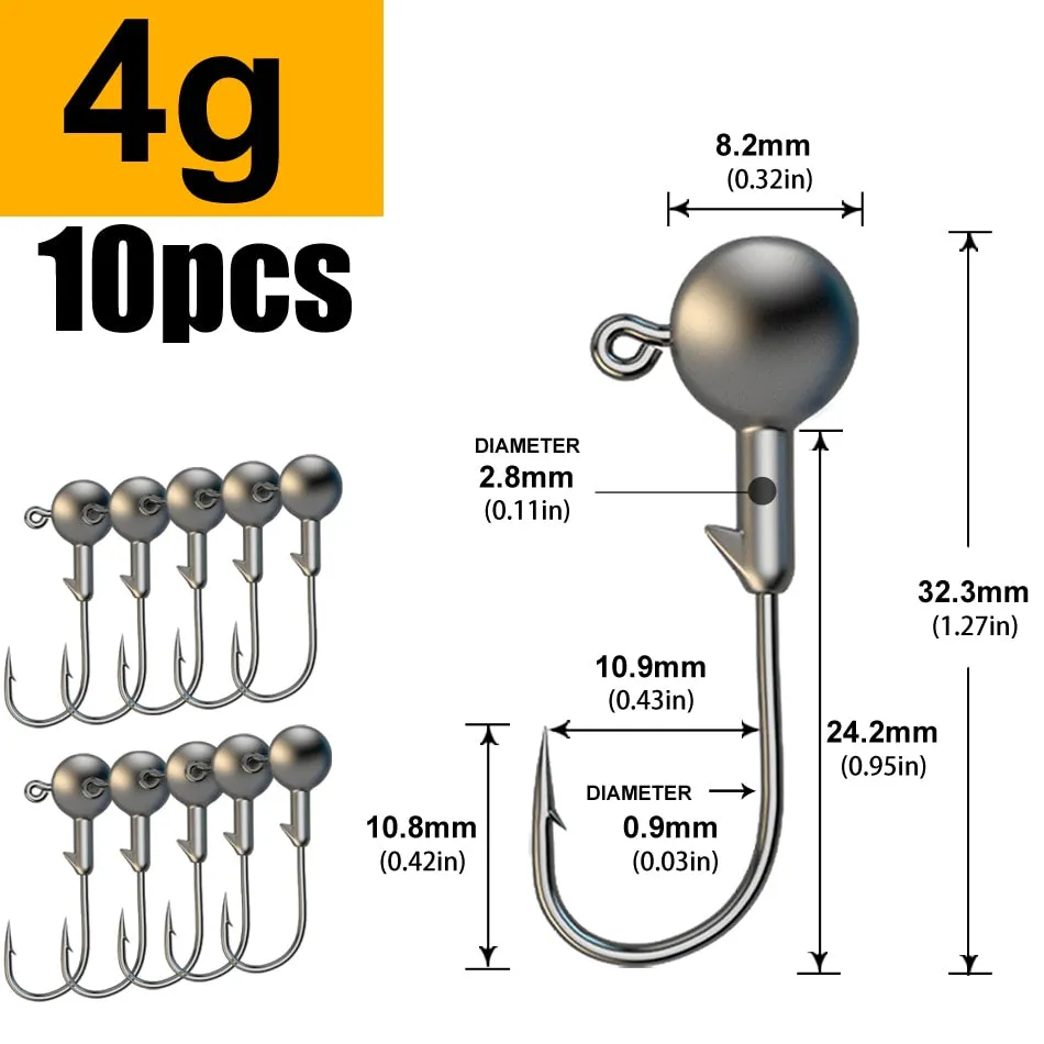 1g 2g 3g 4g 5g 10g 20g 22g 25g 28g Jig head fishing hook lure for soft bait