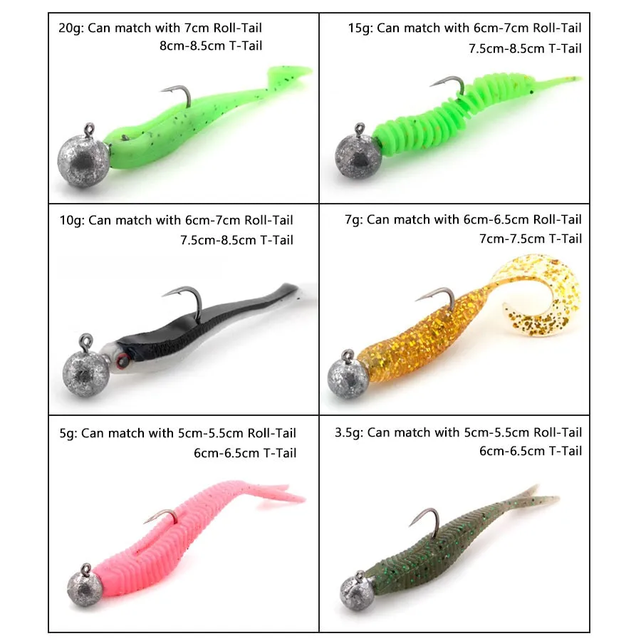 1g 2g 3g 4g 5g 10g 20g 22g 25g 28g Jig head fishing hook lure for soft bait