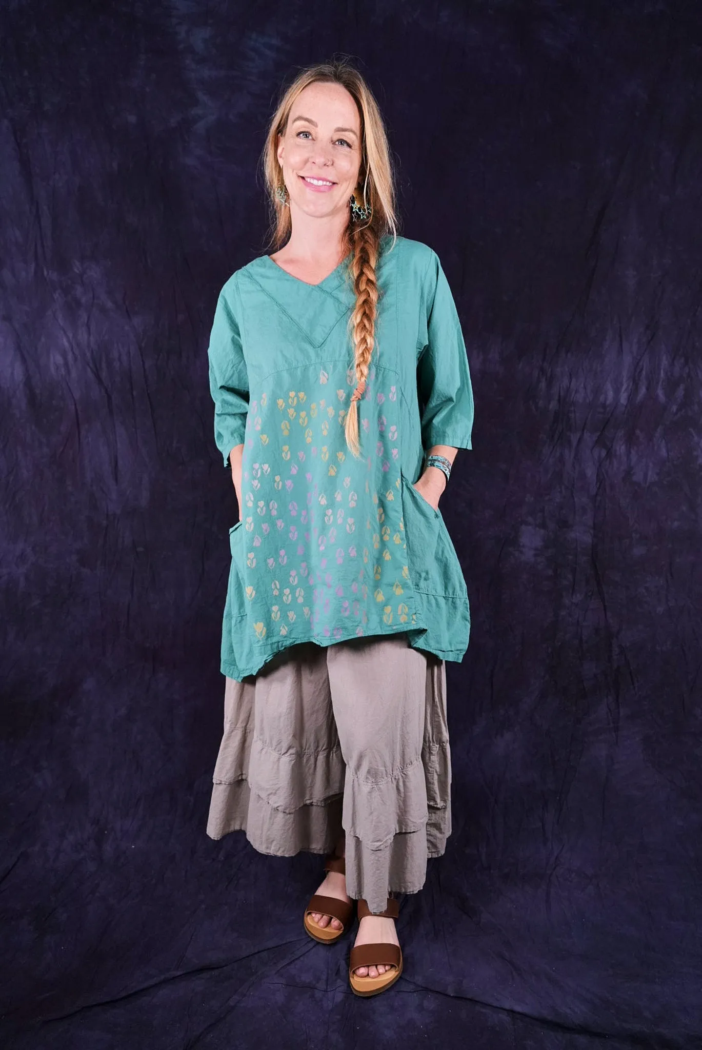 2133-2 Airy Crossover Tunic Jade-P