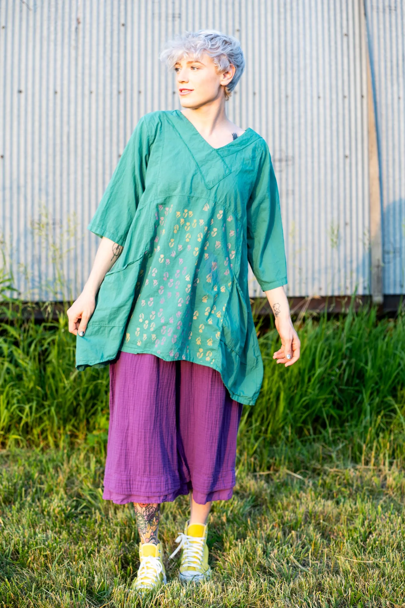 2133-2 Airy Crossover Tunic Jade-P