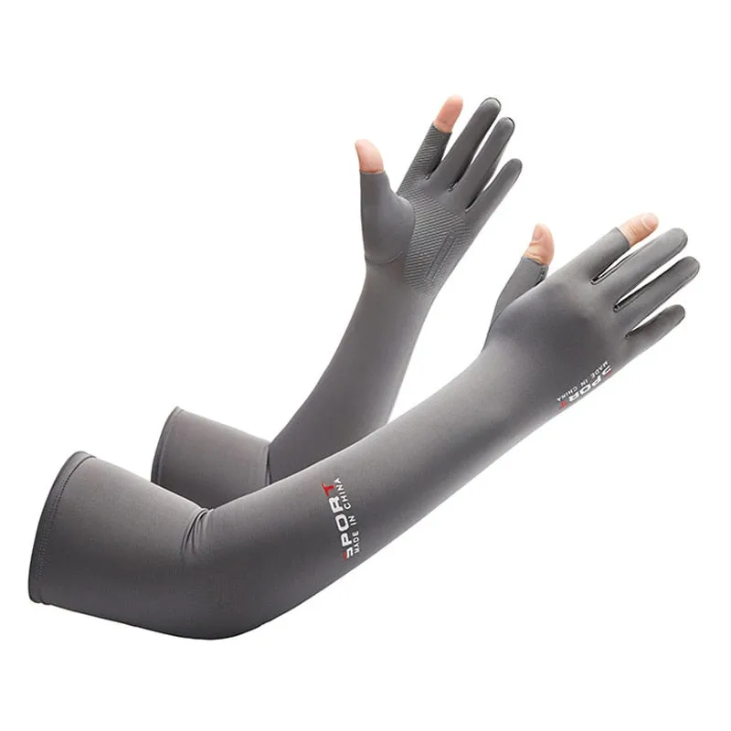 2pcs Sport Arm Sleeves Fishing and outdoors Arm Cover Sun UV Protection Sleeves With 5-finger Cuff