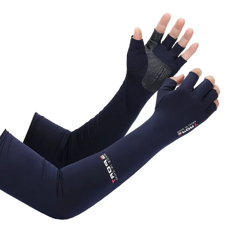 2pcs Sport Arm Sleeves Fishing and outdoors Arm Cover Sun UV Protection Sleeves With 5-finger Cuff
