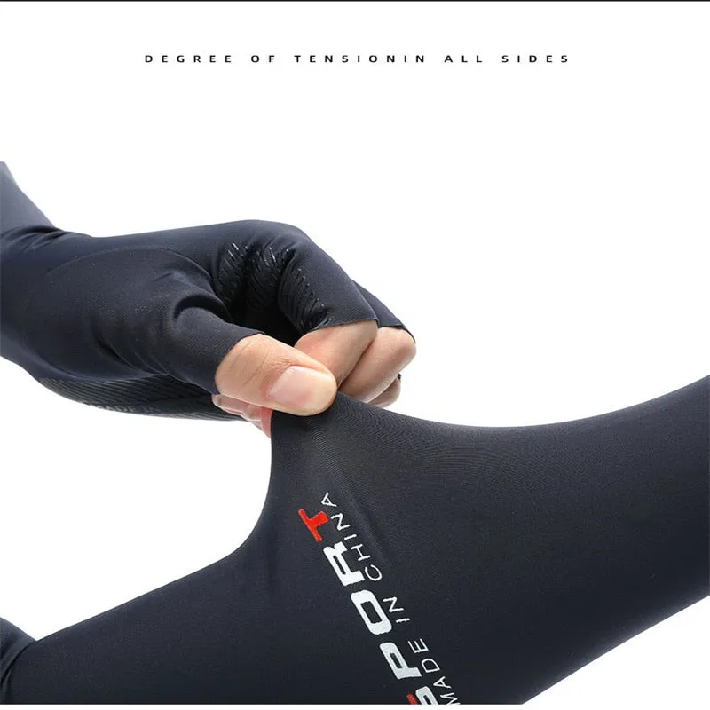2pcs Sport Arm Sleeves Fishing and outdoors Arm Cover Sun UV Protection Sleeves With 5-finger Cuff