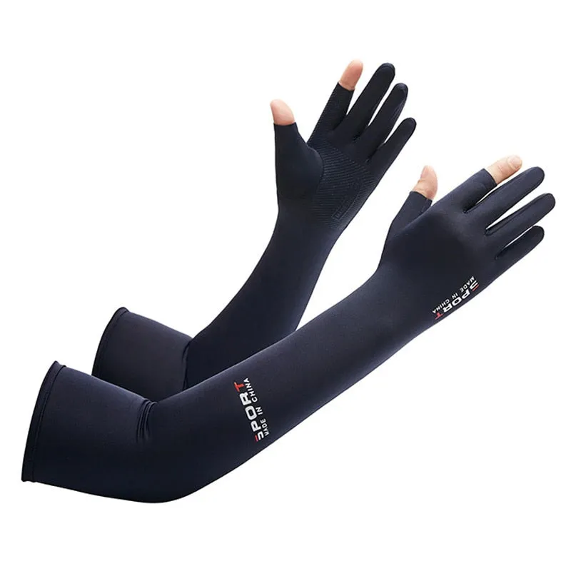 2pcs Sport Arm Sleeves Fishing and outdoors Arm Cover Sun UV Protection Sleeves With 5-finger Cuff