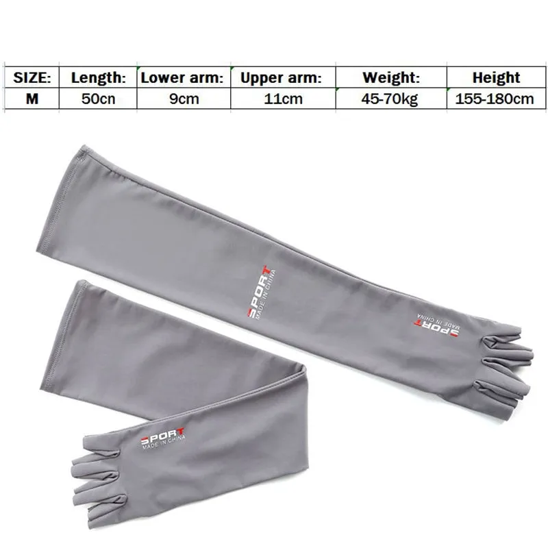 2pcs Sport Arm Sleeves Fishing and outdoors Arm Cover Sun UV Protection Sleeves With 5-finger Cuff