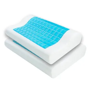 2x Supreme High Density Memory Foam Pillow Contour Cool Gel Home Hotel Top Cover